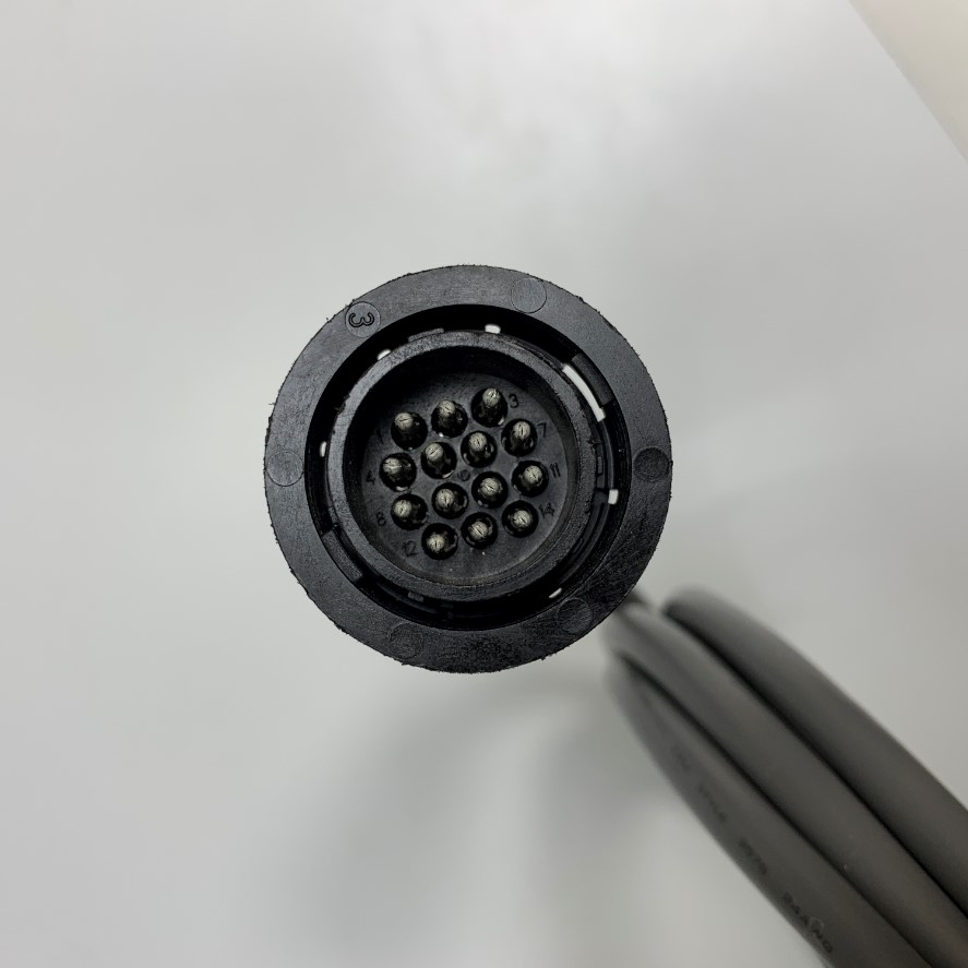 Cáp 3M 10ft SMEMA COM 12-44144_B_E03KD+ Connector AMP 182649-1 SMEMA 14 Pin Male to Male Cable E360614 UL CL2 24AWG STYLE 2576 80C 150V OD 7.8mm For Signal Motor Cable