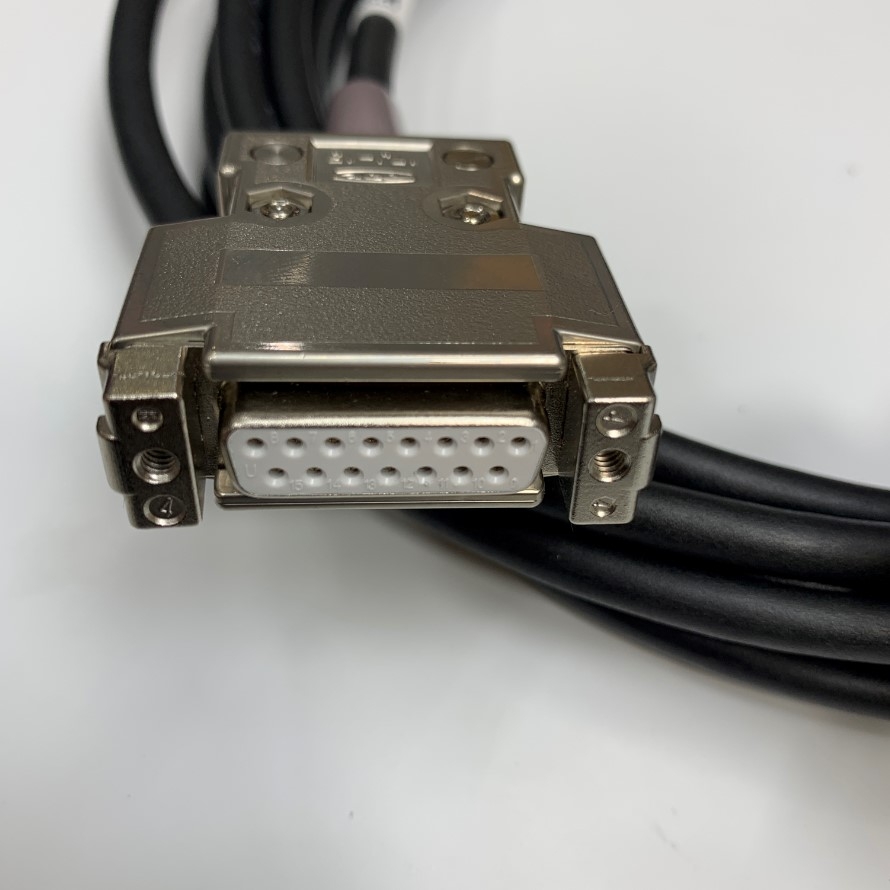 Cáp 5M 17ft SYSTEM2/LINEAR ENC(5M) Metal Shell Connector DDK DB15 Female to DB15 HD VGA Male Cable TEC E497707-1 AWM 20963 80C 30V 4x2x26AWG OD 6.8mm For Industrial Cable