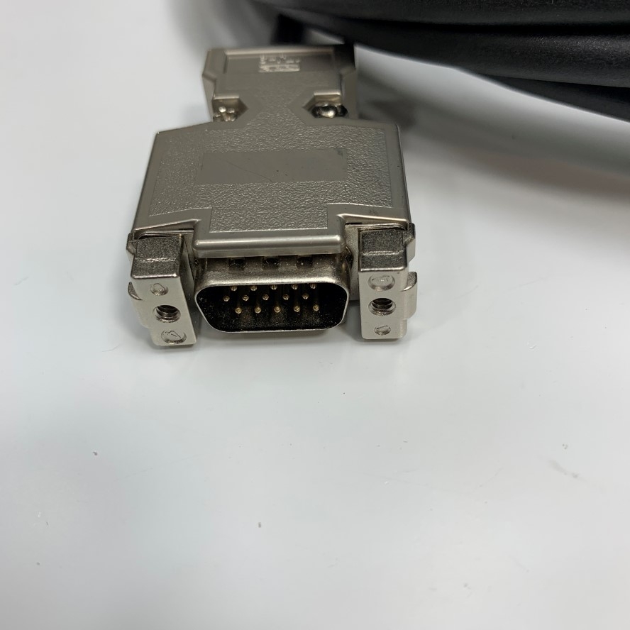 Cáp 5M 17ft SYSTEM2/LINEAR ENC(5M) Metal Shell Connector DDK DB15 Female to DB15 HD VGA Male Cable TEC E497707-1 AWM 20963 80C 30V 4x2x26AWG OD 6.8mm For Industrial Cable