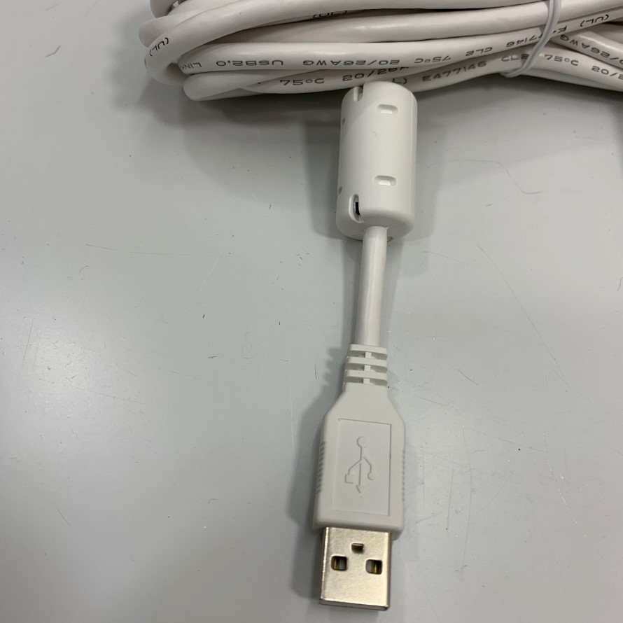 Cáp Điều Khiển FP-US00 Cable Dài 5M 17ft White LINKISS E477146 Cable USB 2.0 Type A Male to Type B For Màn Hình HMI Proface Touch Screen AGP and GP Series with USB Printer Connector