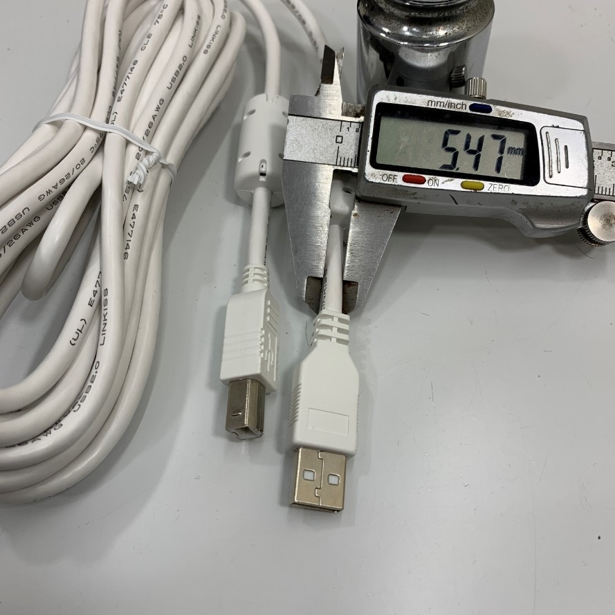 Cáp Điều Khiển FP-US00 Cable Dài 5M 17ft White LINKISS E477146 Cable USB 2.0 Type A Male to Type B For Màn Hình HMI Proface Touch Screen AGP and GP Series with USB Printer Connector