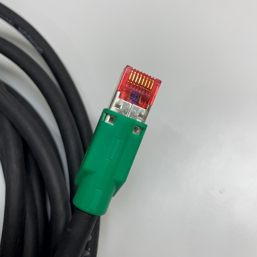 Cáp 6M 20ft XS1-28B00-06W019 LVDS Camera Right Angle Hirose HR10A-10P-12P(73) 12 Pin Female to RJ45 Male Cable DATACON 4x2x0.15 LEONI OD 7.0mm For Industrial Camera Cable