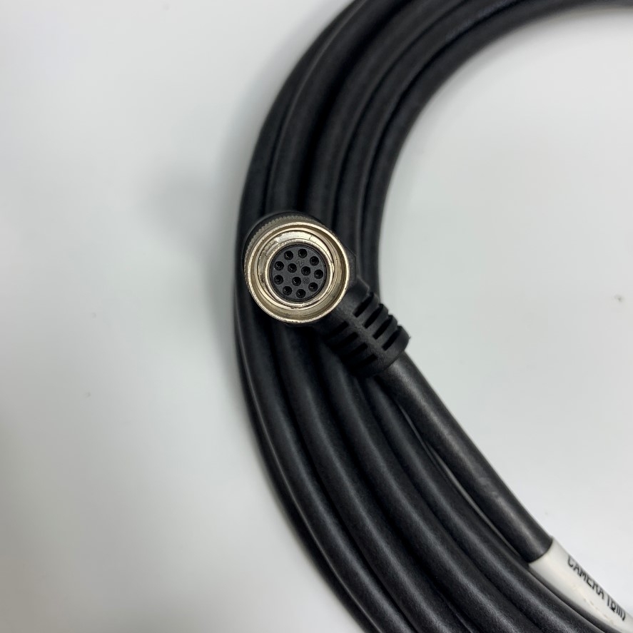 Cáp 6M 20ft SYSTEM2/LVDS Camera Right Angle Hirose HR10A-10P-12P(73) 12 Pin Female to RJ45 Male Cable TEC E497707-1 AWM 20963 80C 30V 4x2x26AWG OD 7.0mm For Industrial Camera Cable