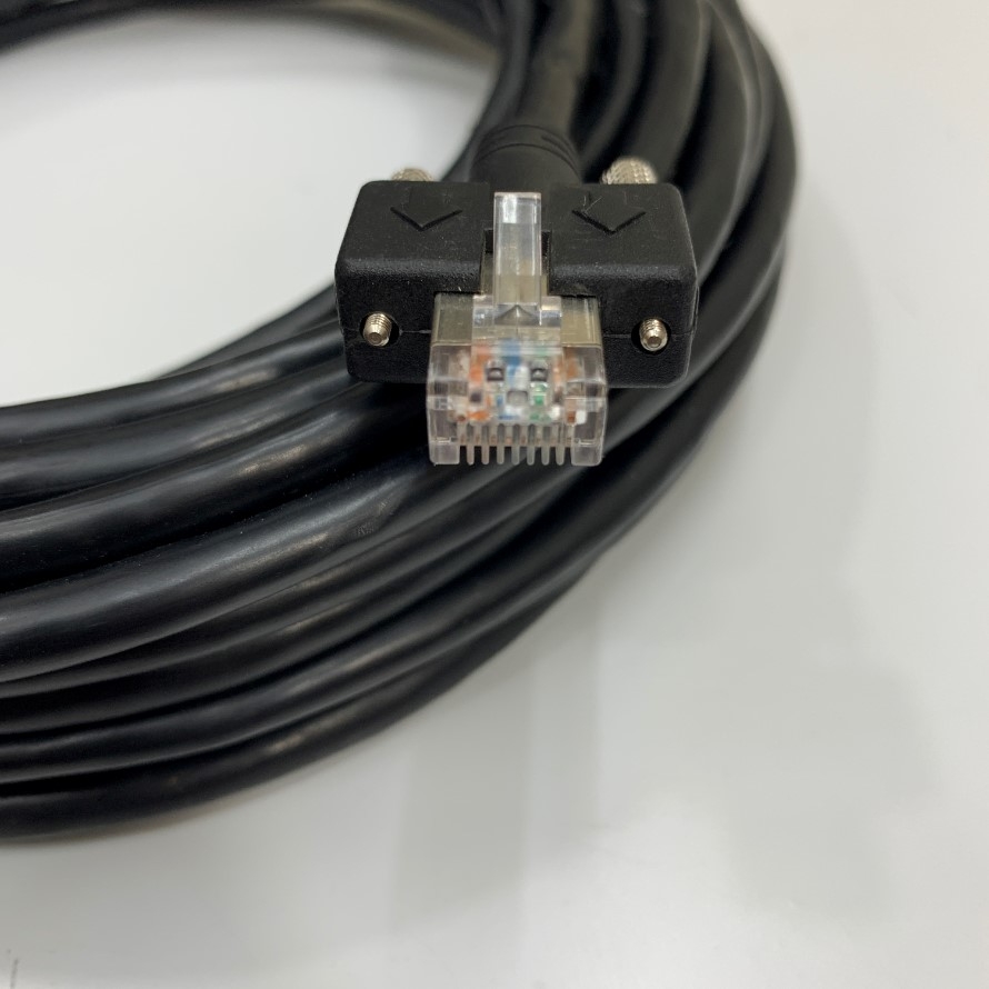 Cáp Mạng GigE-N10M Dài 10M Gigabit CAT5E RJ45 SFTP Ethernet Cable Thumbscrew Locking Shielded For GIGE industrial CCD Cameras and CCD basler Camera