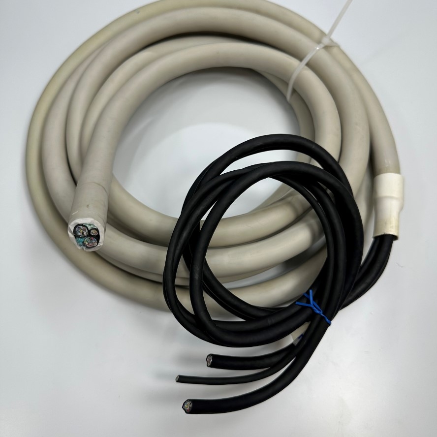 Cáp 5M 17ft Combo 3 in 1 Shielded Cable 29 Core 80°C 300V Multi Pair OD 21mm Grey For Signals Servo Motor Encoder, Industrial I/O Communication