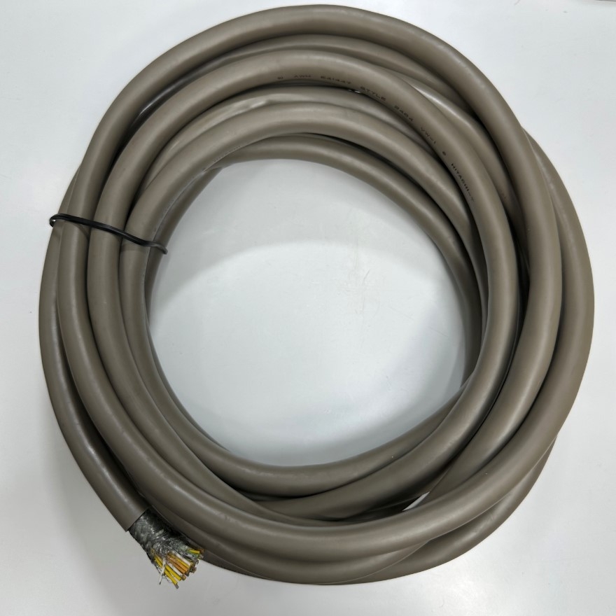 Cáp 1M 3.3ft 50 Core x 0.2mm² Hitachi E41447 STYLE 2464 VW-1 Shielded Cable 24AWG 80°C 300V Multi Pair OD 13mm Grey For Signals Servo Motor Encoder, Industrial I/O Communication