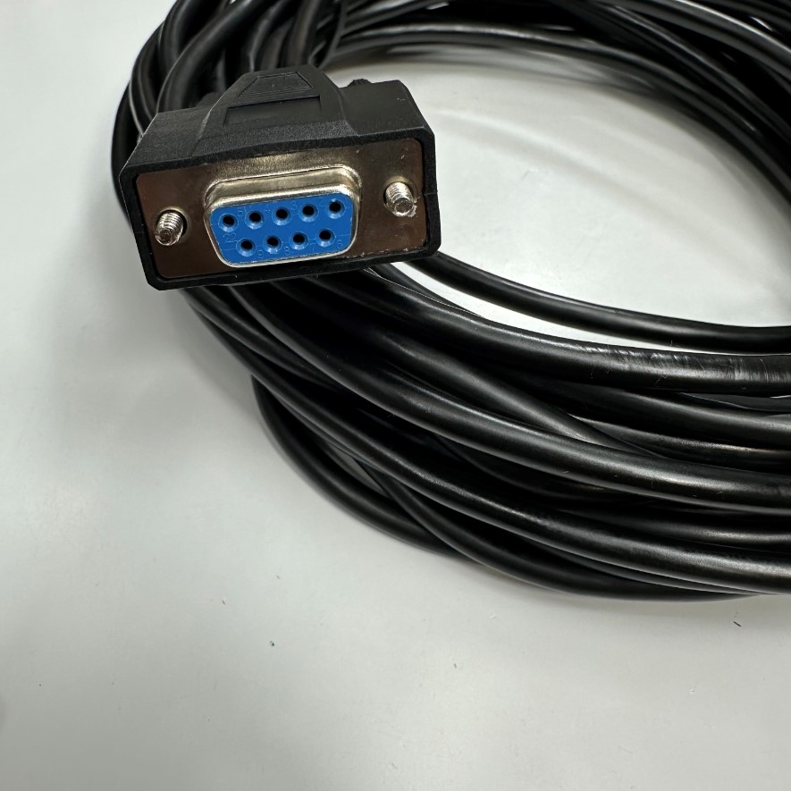 Cáp 10M 33ft RS-422 Communication Shielded Cable Mini Din 8 Pin Male to DB9 Female For PLC Mitsubishi FX Series witch HMI Wecon i Series, PI3102ie