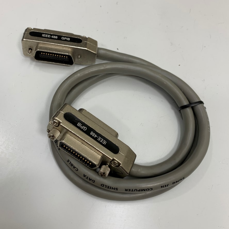 Cáp SUNG JIN IEEE 488 GPIB CN24 Pin Male to Female Cable Dài 1M 3.3ft in Korea For GPIB Instrument PCI/GPIB or PCIe/GPIB Card and LAN/GPIB/USB
