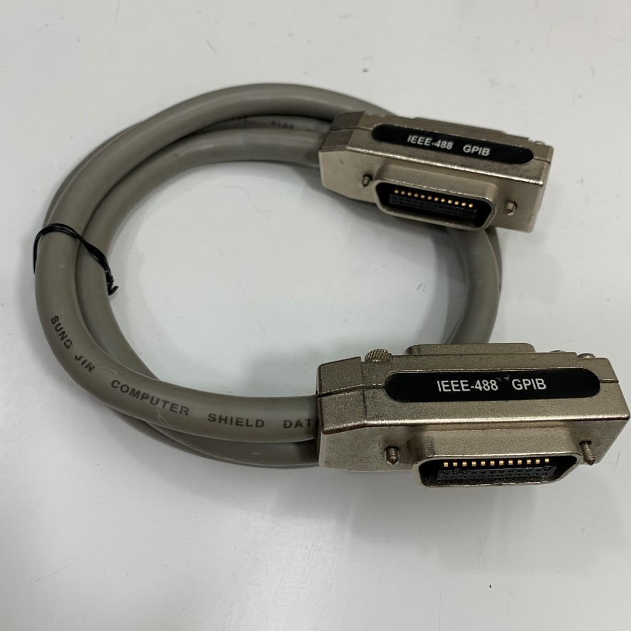 Cáp SUNG JIN IEEE 488 GPIB CN24 Pin Male to Female Cable Dài 1M 3.3ft in Korea For GPIB Instrument PCI/GPIB or PCIe/GPIB Card and LAN/GPIB/USB