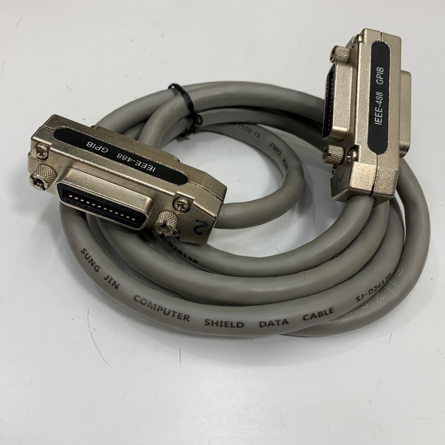 Cáp SUNG JIN IEEE 488 GPIB CN24 Pin Male to Female Cable Dài 1M 3.3ft in Korea For GPIB Instrument PCI/GPIB or PCIe/GPIB Card and LAN/GPIB/USB