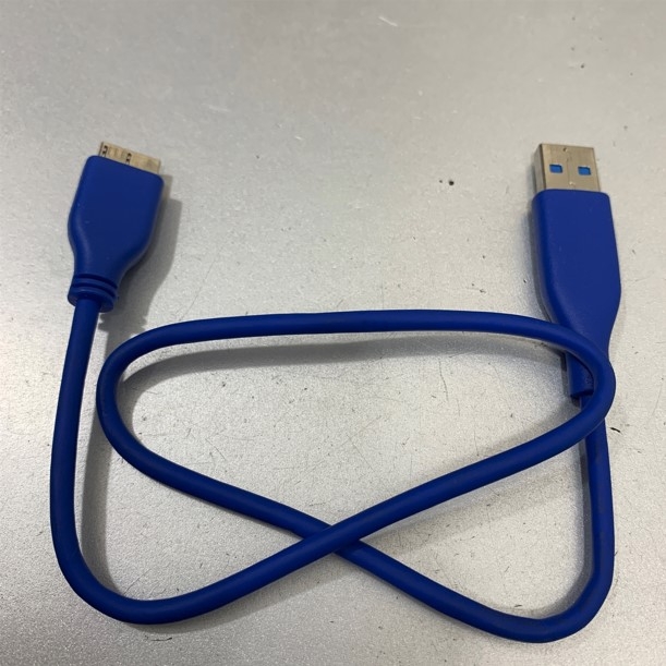 Cáp USB 3.0 Type A to Type Micro B Dài 47Cm Blue Cable For Ổ Cứng Cắm Ngoài 2.5 inch Hardisk Eksternal WD, Seagate, Hitachi