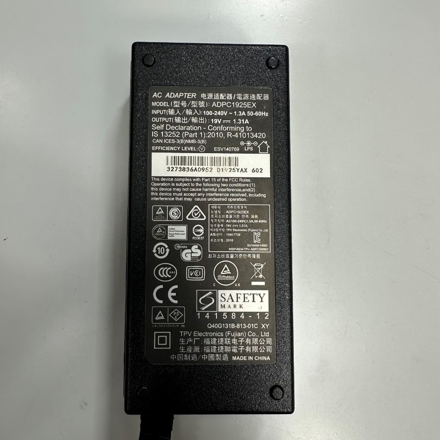 Adapter ADPC1925EX 19V 1.31A 25W For Monitor AOC I2279VW 21.5 inch LED IPS Connector Size 5.5mm x 2.5mm