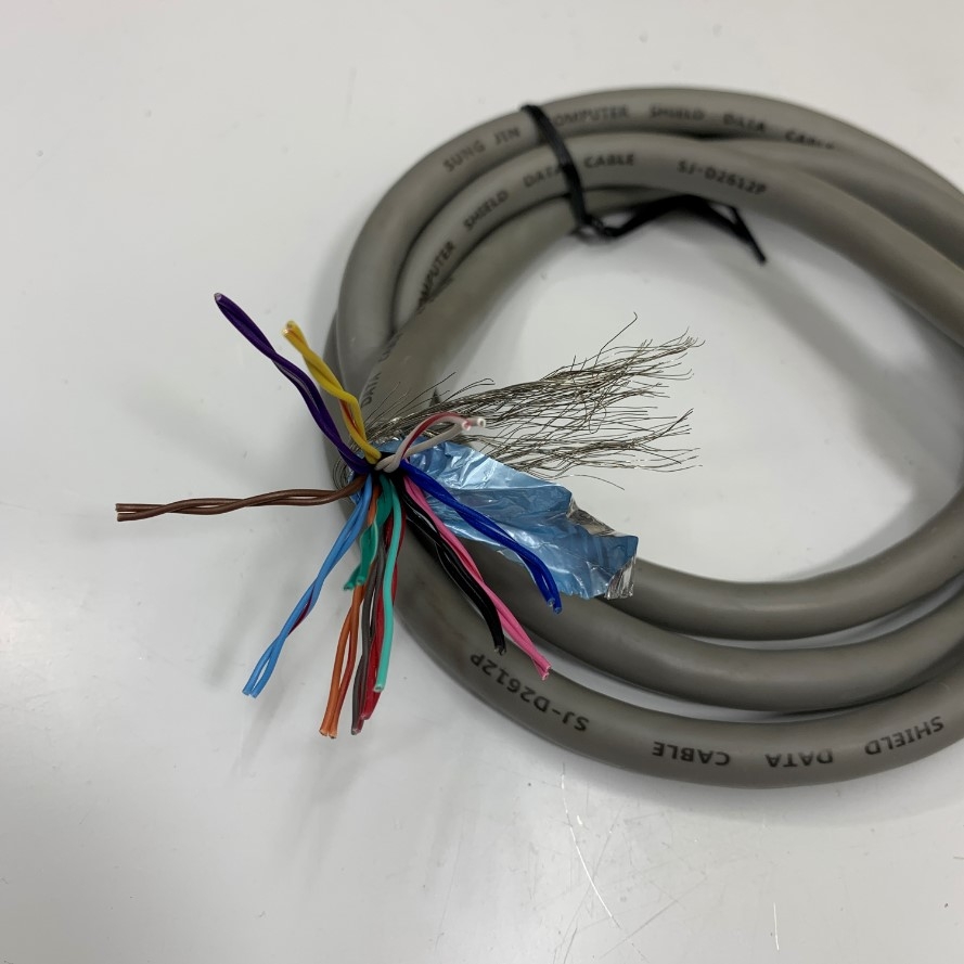 Cáp Điều Khiển Chuyển Động Dài 1M 3.3ft SUNG JIN 25 Core x 0.17mm² 26AWG Shielded Cable OD Ø 10mm in Kore For I/O Signal Servo Drive and Robot, Laser Marking Machine