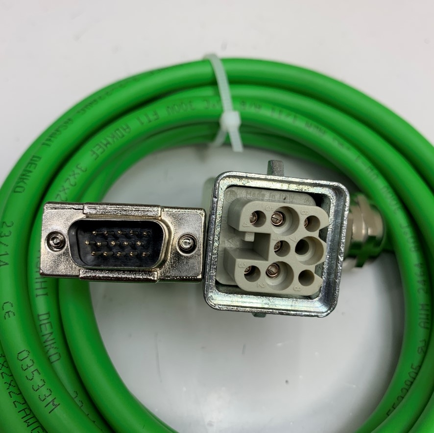 Cáp 3.8M 12.7ft KEBA EMM2-D15M-R-A38-S-KB Cable Connector ILME CDF-08 8 Pin to DB15 VGA 15 Pin Male For KEBA Servo Motor and Drives