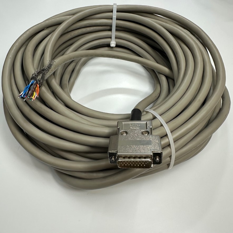 Cáp 10M 33ft Cable Connector DB26 Male 3 Row D-sub to 26 Pin Wire Plug OD 8.5mm Grey For Industrial I/O Communication