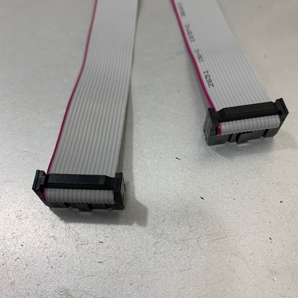 Cáp 16 Pin Flat Ribbon Cable Female to Female 2x8P 16 Wire Dài 50Cm IDC Pitch 2.54mm - Cable Pitch 1.27mm For HMI Panel CMC CNC PLC