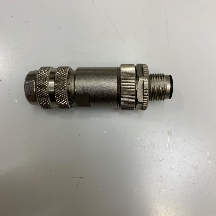 Đầu Jack Metabee Connector M12 A-Coded 8 Pin Male Gold Plated Screw Terminal Straight For Circular Industrial M12 Connector