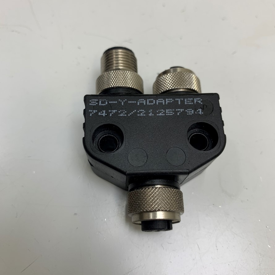 Đầu Jack T-Coupler 103009361 SD-Y Power Adapter Schmersal Connector M12 A-Code 8 Pin Female to 2x M12 8 Pin Female/Male