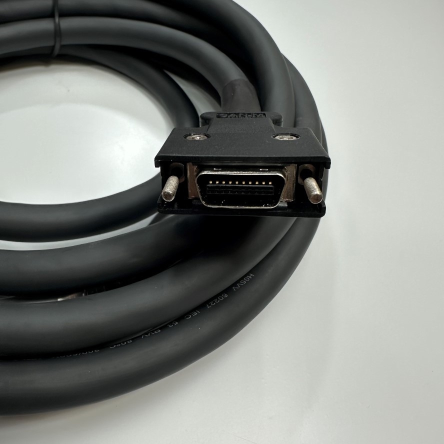 Cáp 4M 13.3ft MR-J4CBL20-CN3-4M For Mitsubishi Servo MR-J Series Communication I/O Flexible Signals Data And Power Shielded Cable MDR 20 Pin Male to 20 Core OD 12mm Black 80℃ 300V 20x0.25mm²