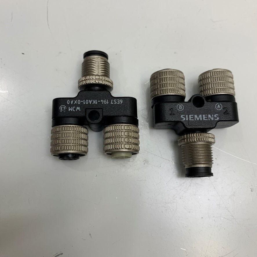 Đầu Jack T-Coupler WDM 6ES7 194-1KA01-0XA0 Siemens Connector M12 A-Code 5 Pin Male to 2x M12 5 Pin Female