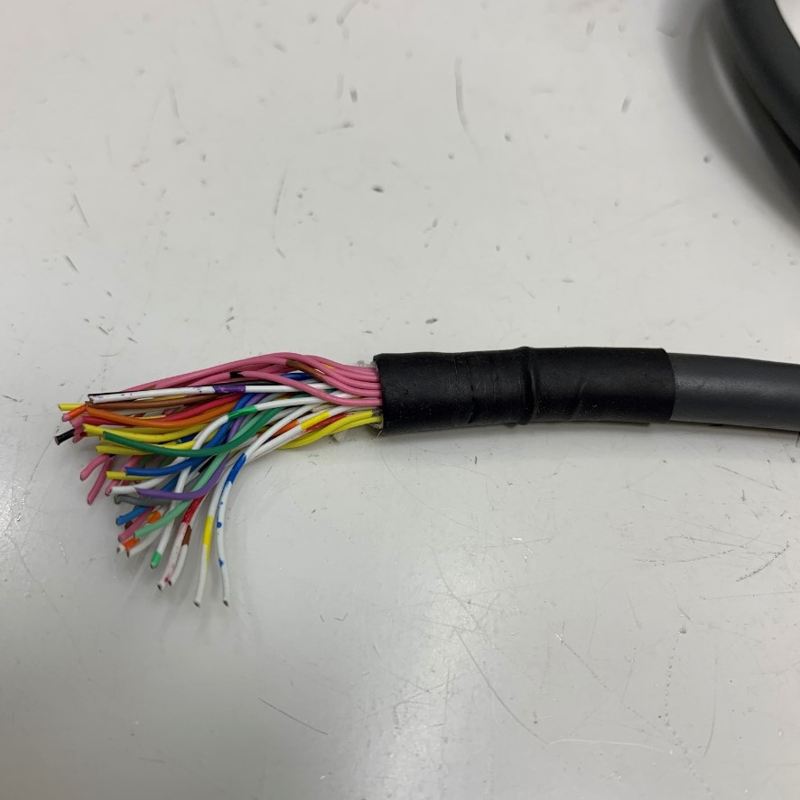 Cáp 1M 3.3ft Original Siron Cable 45 Degree Connector IDC 40 Pin Female 2 Rows 2.54mm Pitch to 40 Core Bare Wire Open End For For Keyence Omron Mitsubishi PLC