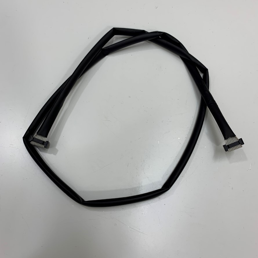 Two 2.54mm Pitch 2x5 10 Pin Female IDC Connectors on each end PVC Heat Shrink Tubing Flat Ribbon Cable Length 1M