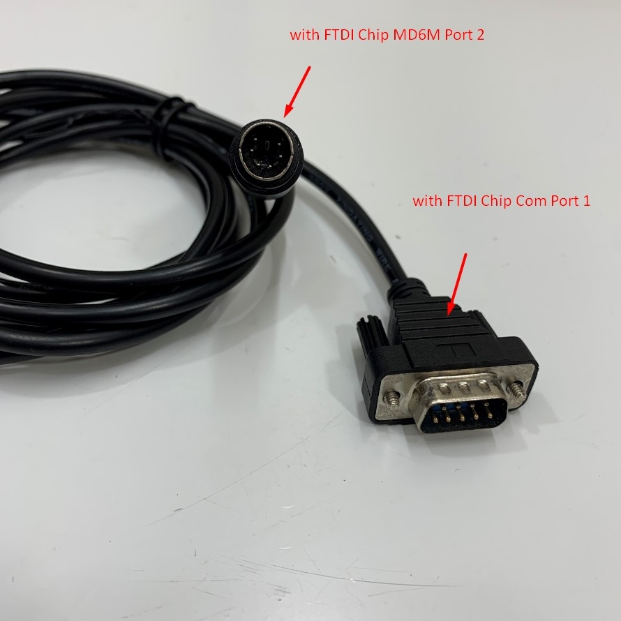 Cáp Lập Trình Rơ Le Kỹ Thuật Số Bảo Vệ Hệ Thống Điện Lực Cable CCA783 USB to 2 Port RS232 Converter MD6M + DB9 Male Connector with FTDI Chip Cable 5Ft Dài 1.5M For Schneider Sepam Protection Relay