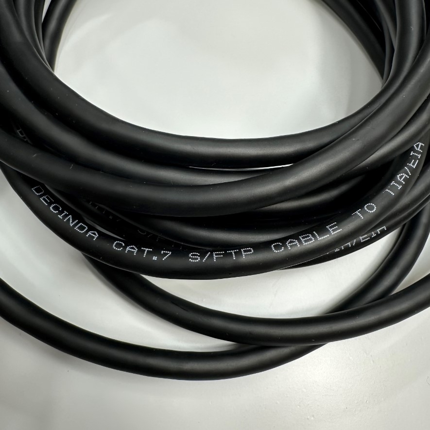 Cáp 5M 17ft MV-AC10G-RJ45s-RJ45-HF-5m GigE Flexible CAT7 S/STP PoE Power Ethernet RJ45 Screw Locking Cable For Hikrobot, Basler, Omron, Keyence Vision 10 Gigabit GigE Data Industrial Camera