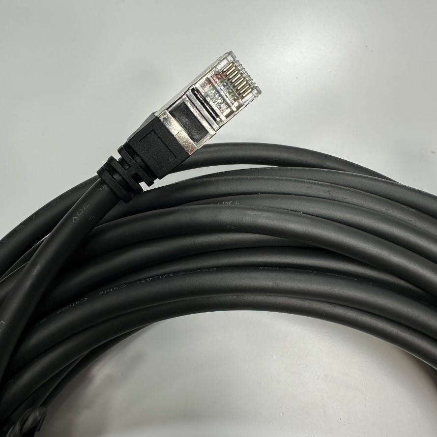 Cáp MV-ACG-RJ45s-RJ45-SF-10M 33ft OD 7.0mm GigE Flexible CAT5E S/STP PoE Power Ethernet RJ45 Screw Locking Cable For Hikrobot, Basler, Omron, Keyence Vision Gigabit GigE Data Industrial Camera