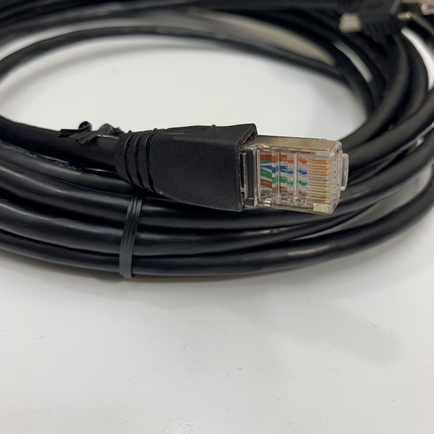 Cáp Mạng Dài 7.5M Gigabit CAT5E RJ45 SFTP Ethernet Cable Thumbscrew Locking Shielded For GIGE industrial CCD Cameras and CCD basler Camera