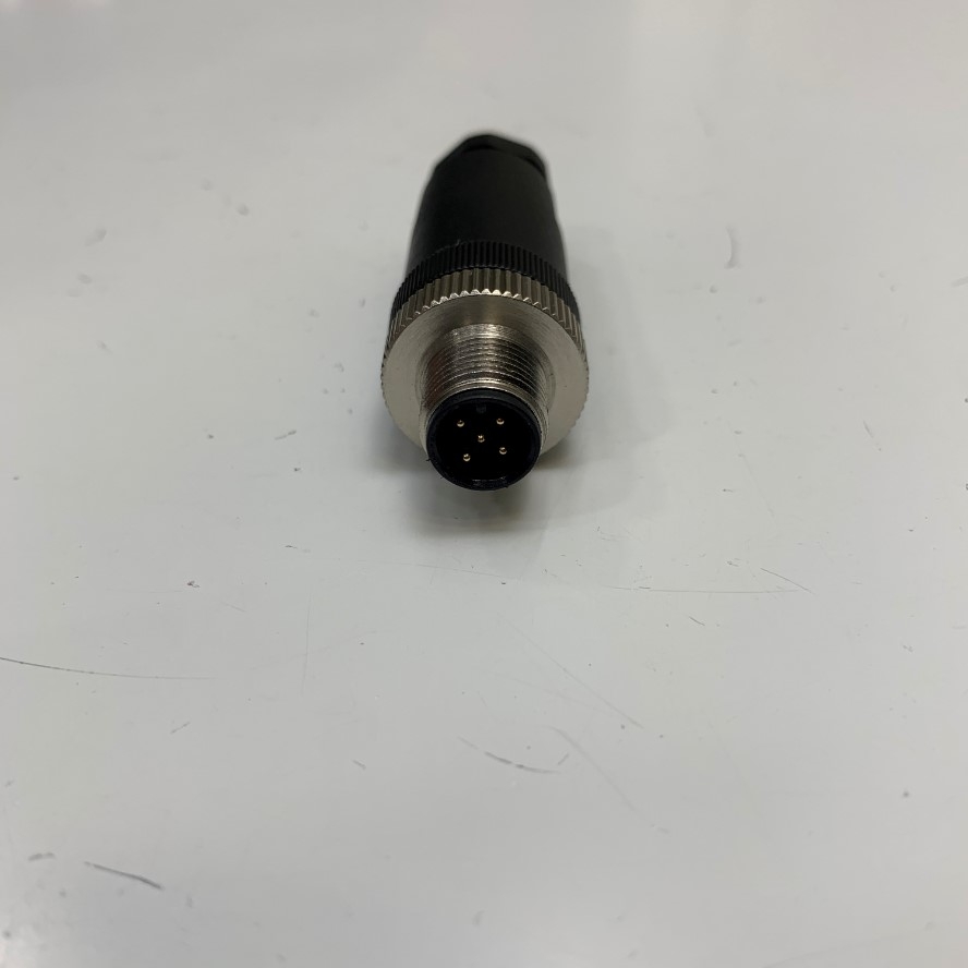 CAZN Jack Connector M12 5 Pin Male A-Coded 120Ω Gold Plated Screw Terminal Straight For Circular Industrial M12 Connector