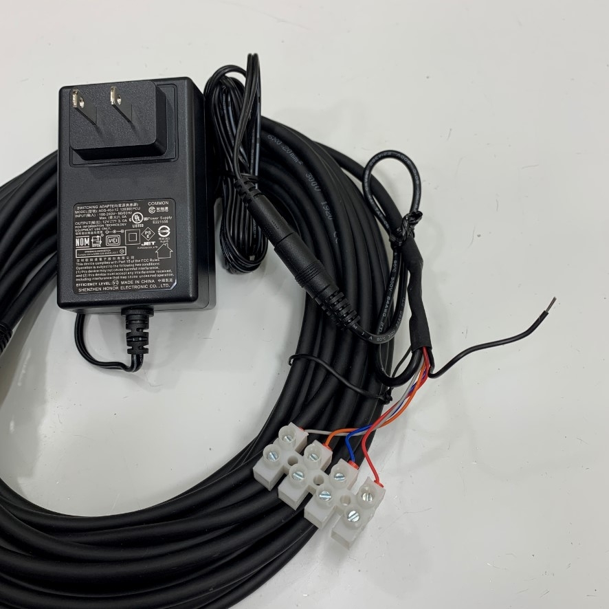 Cáp Hirose 6 Pin Female to DC Connector Trigger IO Signal Shielded Cable Dài 15M 50ft + Power Supply Adapter 12V 3A SHENZHEN For Basler AVT GIGE Sony CCD Industrial Camera