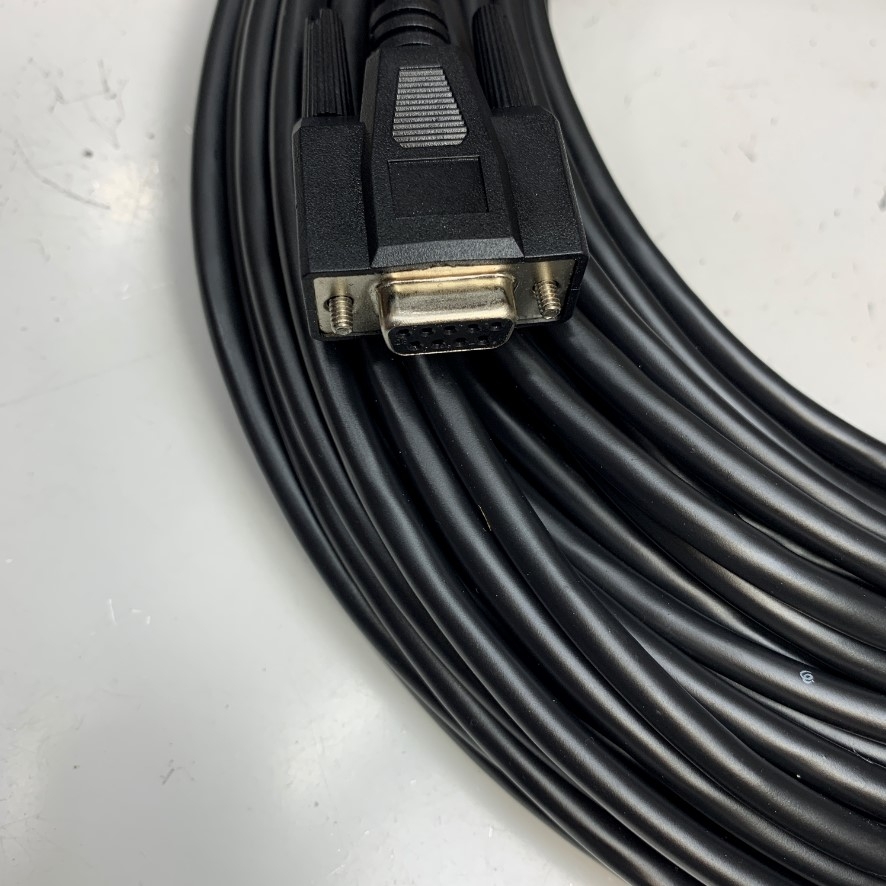 Cáp 30M 100ft RS-232C Communication Shielded Interface Null Modem Cable DB9 Female to Female Cross Line Cable For Industrial Serial Data Transfer witch Computer