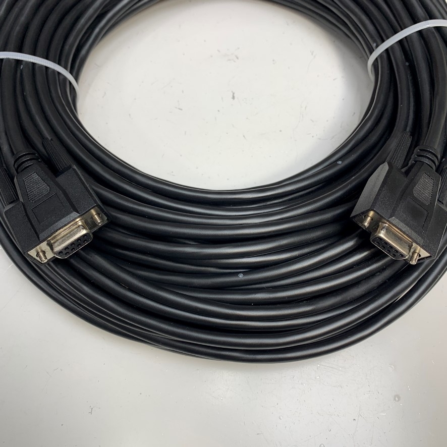 Cáp 30M 100ft RS-232C Communication Shielded Interface Null Modem Cable DB9 Female to Female Cross Line Cable For Industrial Serial Data Transfer witch Computer