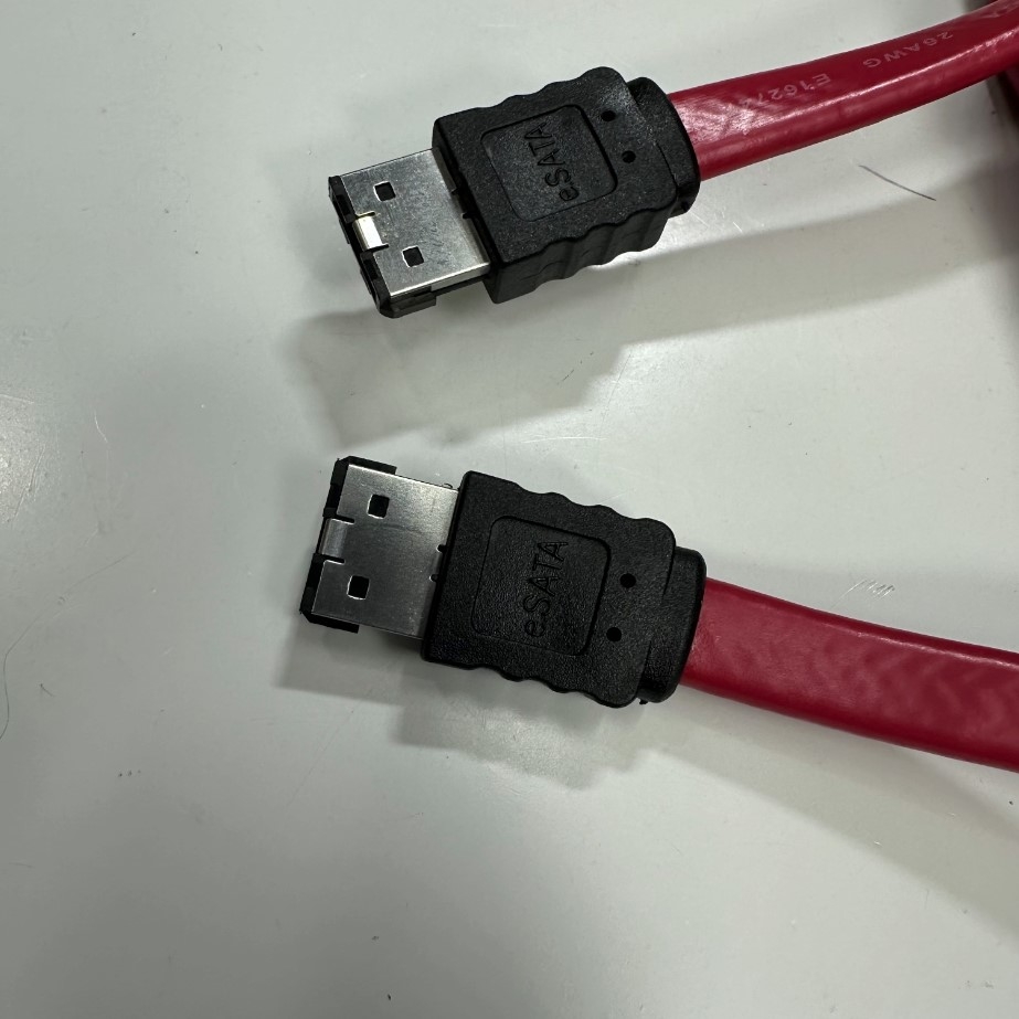 Cáp 1M 3.3ft eSATA to eSATA Shielded Cable PVC Red For HDD 6Gbps Extender Box