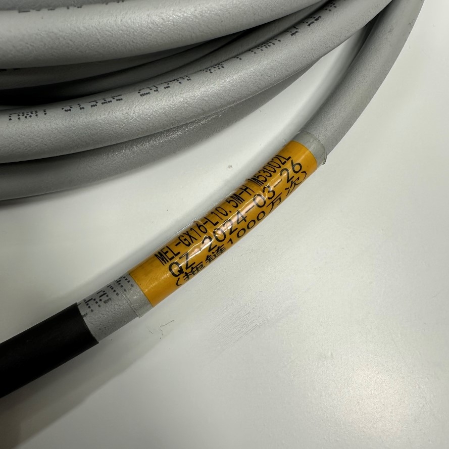 Cáp 10.5M 35ft MEL-GX16-L10.5M-H M53002L Cable Connector GX16 4 Pin Female to 4 Core Terminal Cable Igus Chainflex 4 x 0.5mm² CF78.UL 300/500V OD 7.7mm Grey For Industrial Power Cable