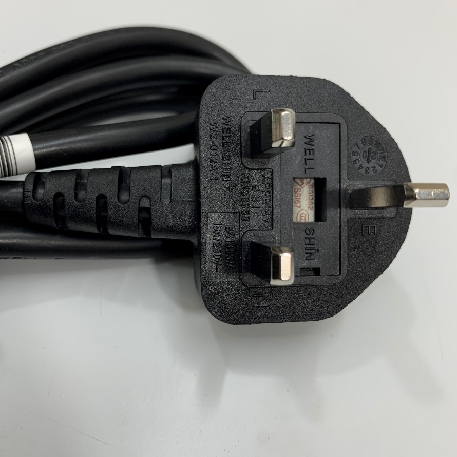 Dây Nguồn HPE Aruba PC-AC-UK JW127A AC Power Cord BS 1363 to IEC320 C13 13A 10A 250V 3x1.0mm² 1.0SQx3C 18AWG H05VV-F Cable OD 7.2mm in Taiwan Length 2M