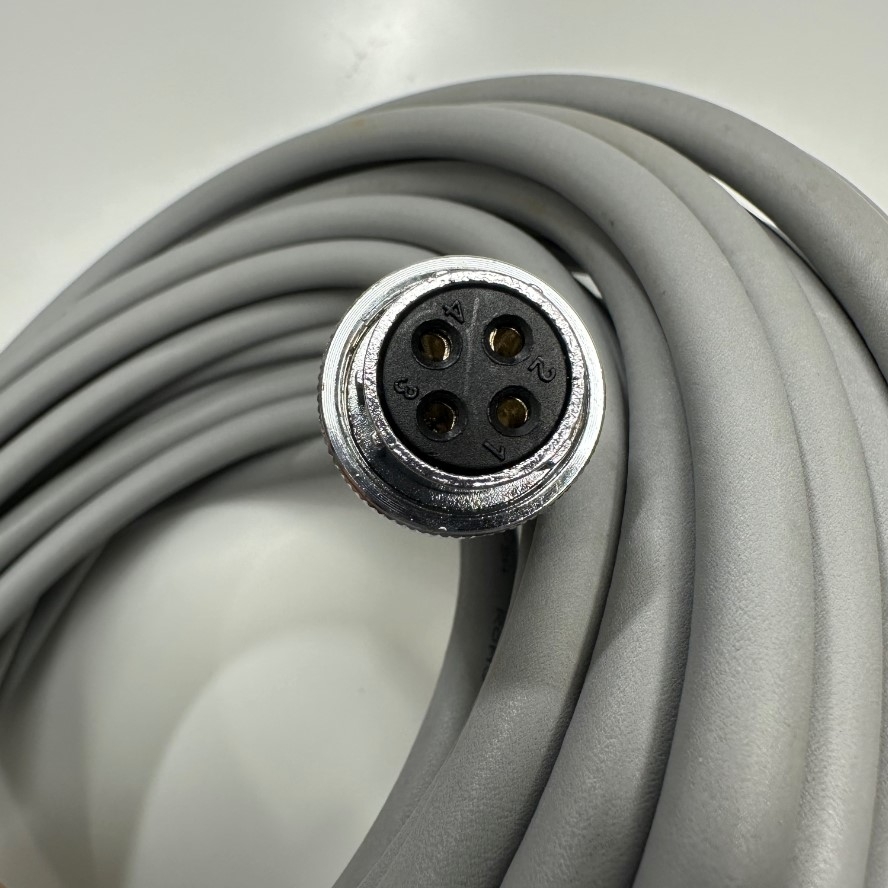 Cáp 11M 37ft D-FN20-L11.0M-T01 M69001L Cable Connector ZHQCN WS20 4 Pin Female to 4 Core Terminal Cable Igus Chainflex 4 x 1.5mm² CF78.UL 300/500V OD 9.0mm Grey For Industrial Powe Robot Cable
