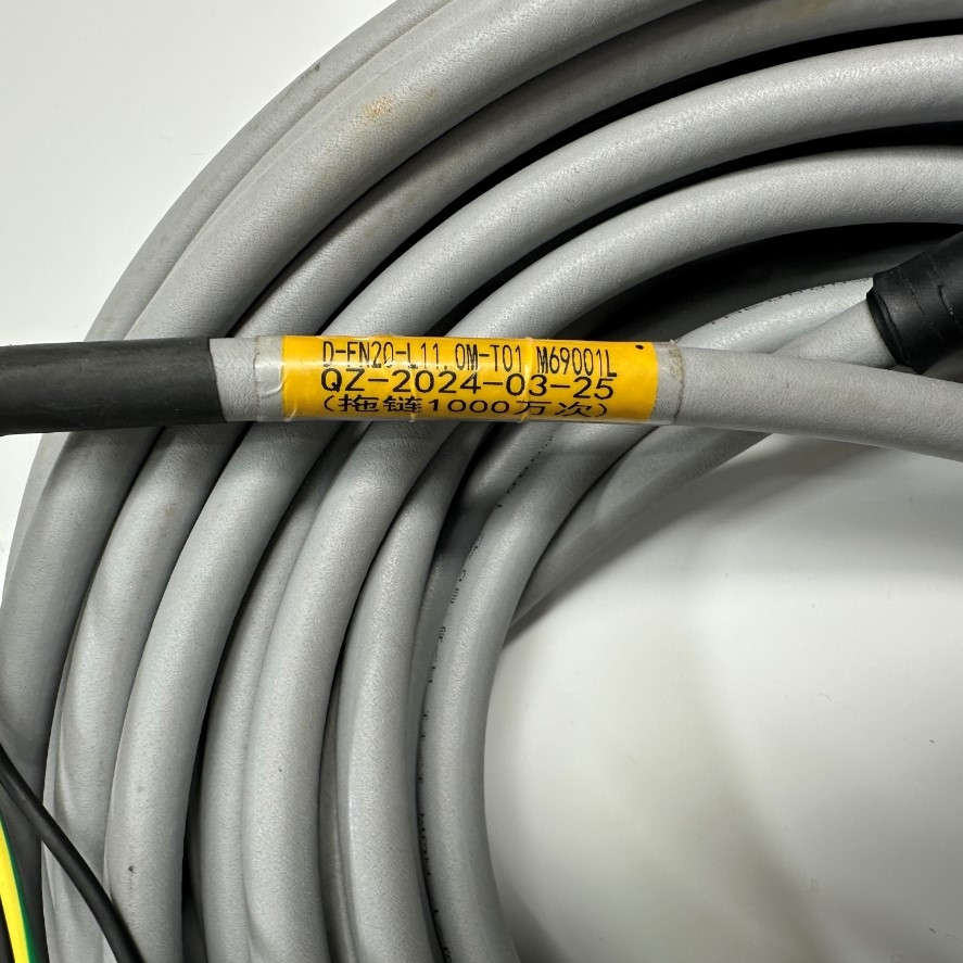 Cáp 11M 37ft D-FN20-L11.0M-T01 M69001L Cable Connector ZHQCN WS20 4 Pin Female to 4 Core Terminal Cable Igus Chainflex 4 x 1.5mm² CF78.UL 300/500V OD 9.0mm Grey For Industrial Powe Robot Cable