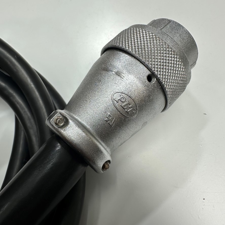 Cáp 1.5M 5ft Apex PLT PLS-28 Circular Connector 12 Pin Female to 12 Core Cable 300V 12x0.3mm² OD 10mm For Industrial Robot, CNC Machines, Servo Motor Power Cable
