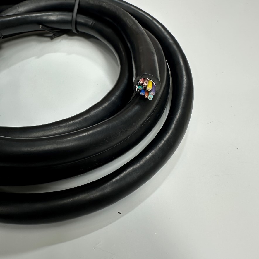 Cáp 1.5M 5ft Apex PLT PLS-28 Circular Connector 12 Pin Female to 12 Core Cable 300V 12x0.3mm² OD 10mm For Industrial Robot, CNC Machines, Servo Motor Power Cable