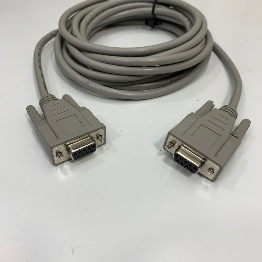 Cáp Serial Communication Null Modem RS232 DB9 Female to RS232 DB9 Female Grey Cable Shield E119932-U Transmitting Data Computer Dài 4.5M 15ft