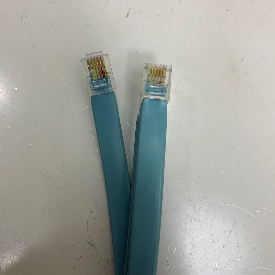 Cáp 0.5M Cable RS232/RS485/RS422/Telephone Patch Cord Flat Line 6 Wire RJ12 to RJ12 6 Pin 6P6C Straight Through Cable Blue PVC