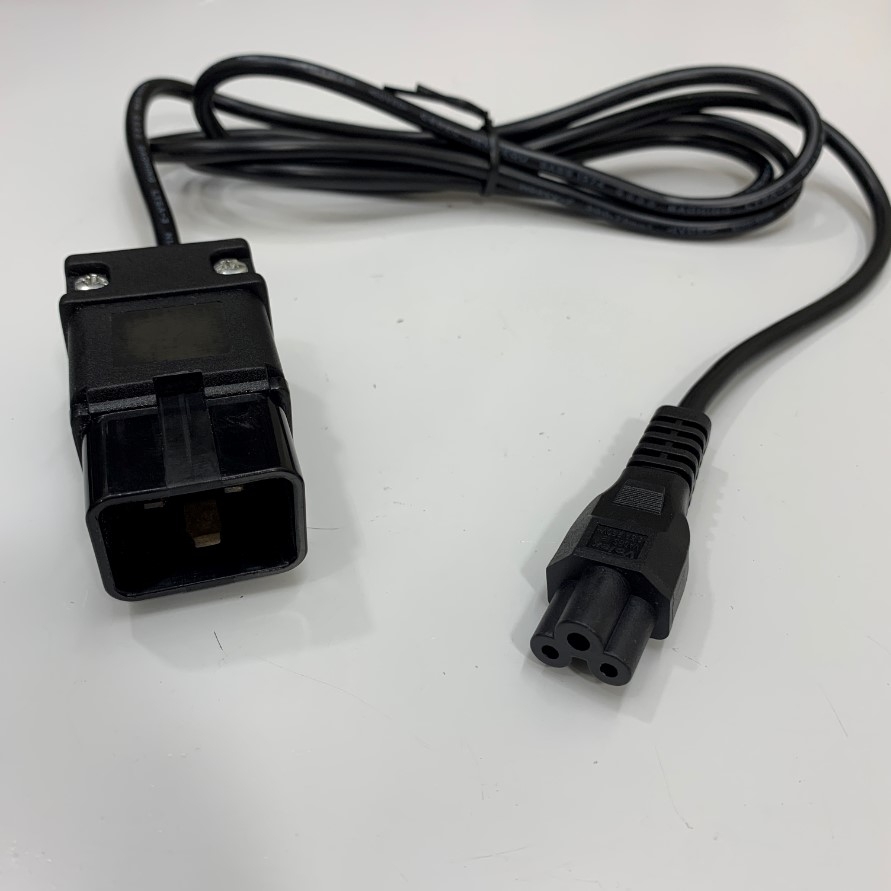 Dây Nguồn AC Power Cord IEC320 C20 Male to C5 Female Cable  6Ft Dài 1.8M 16A 250V to 10A-2.5A 18AWG 3x0.75mm² OD 6.0mm For Laptop Power Adapters, Printers, Digital Camera, Switch