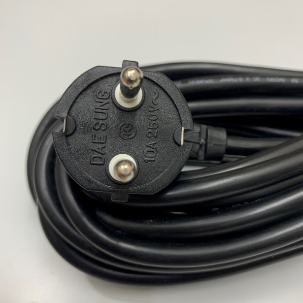 Dây Nguồn DAESUNG HM01008-21001A DS-19 European Schuko Power Cord CEE 7/7 to IEC320 C13 10A 250V 3x0.75mm² H05VV-F Cable OD 7.0mm Length 10M For Tủ Điện Công Nghiệp