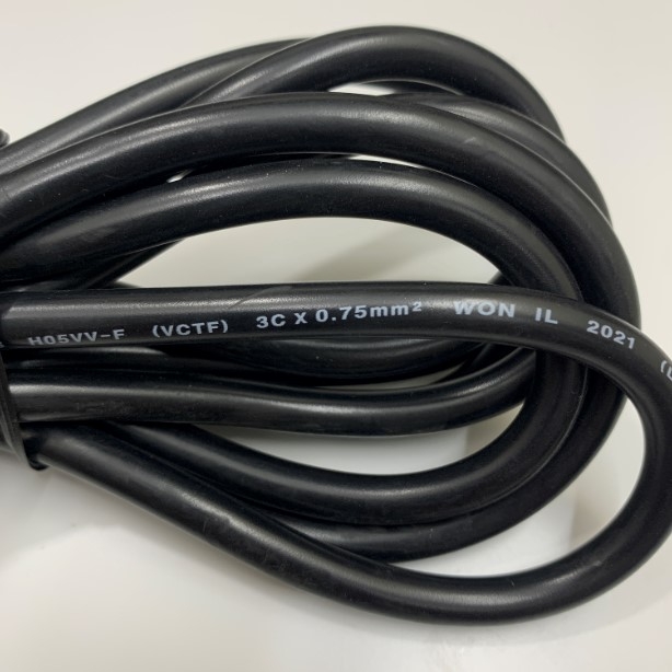 Dây Nguồn SEIYEON SY-403 European Schuko Power Cord CEE 7/7 to IEC320 C13 10A 250V 3x0.75mm² H05VV-F Cable OD 6.9mm Length 3M For Tủ Điện Công Nghiệp