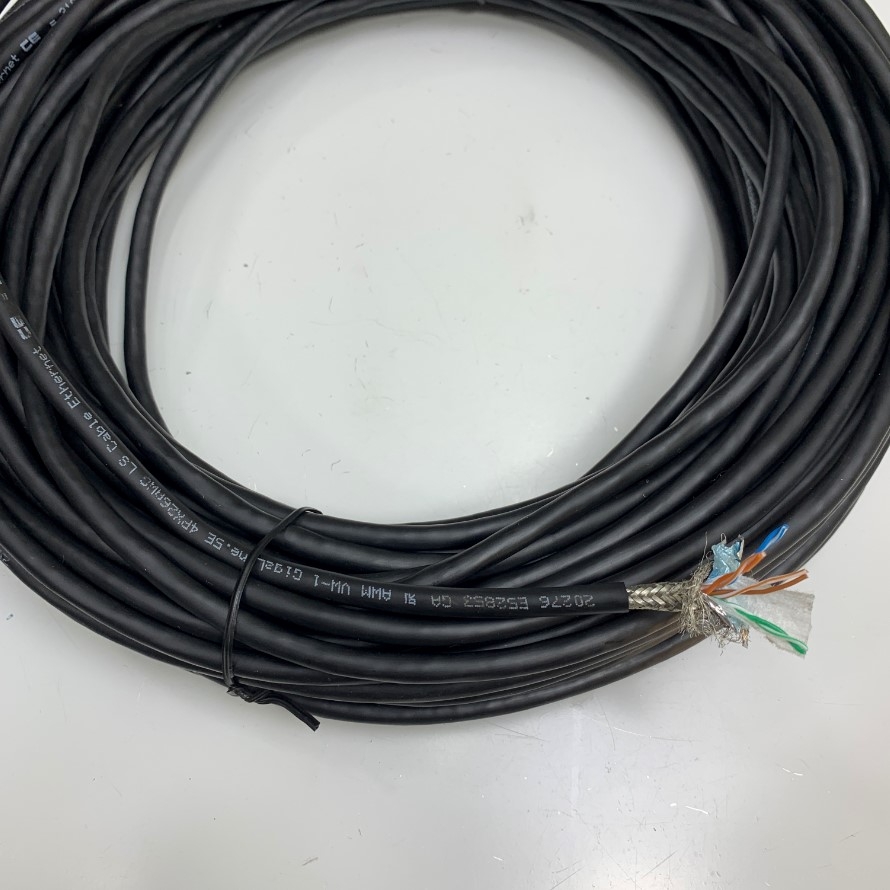 Cáp Mạng Chống Nhiễu Dài 30M 100ft SF/UTP LS Cable Shielded CAT5E E52853 Gigabit Ethernet 4PX26AWG 80°C 30V VW-1 OD 6.8mm For Industrial Robot, Industrial Camera Machine Vision Networks Cable