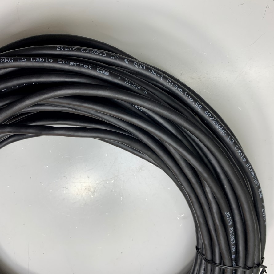 Cáp Mạng Chống Nhiễu Dài 30M 100ft SF/UTP LS Cable Shielded CAT5E E52853 Gigabit Ethernet 4PX26AWG 80°C 30V VW-1 OD 6.8mm For Industrial Robot, Industrial Camera Machine Vision Networks Cable