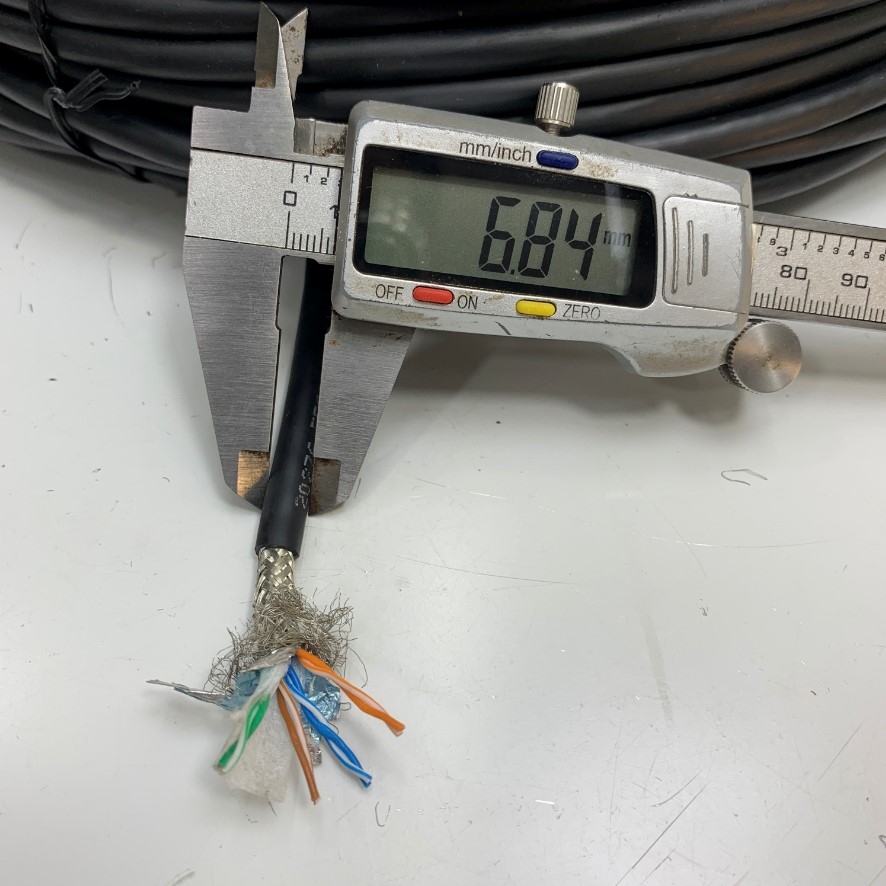 Cáp Mạng Chống Nhiễu Dài 30M 100ft SF/UTP LS Cable Shielded CAT5E E52853 Gigabit Ethernet 4PX26AWG 80°C 30V VW-1 OD 6.8mm For Industrial Robot, Industrial Camera Machine Vision Networks Cable