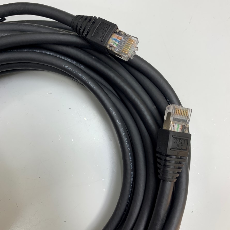 Cáp Mạng 2Q-DISPCBL-10M Dài 10M 33ft Gigabit Ethernet RJ45 Oki Electric Cable 20276 For Mitsubishi Industrial Robot RV-4F-Q/7F-Q/13F-Q/20F-Q Series witch Computer Nework